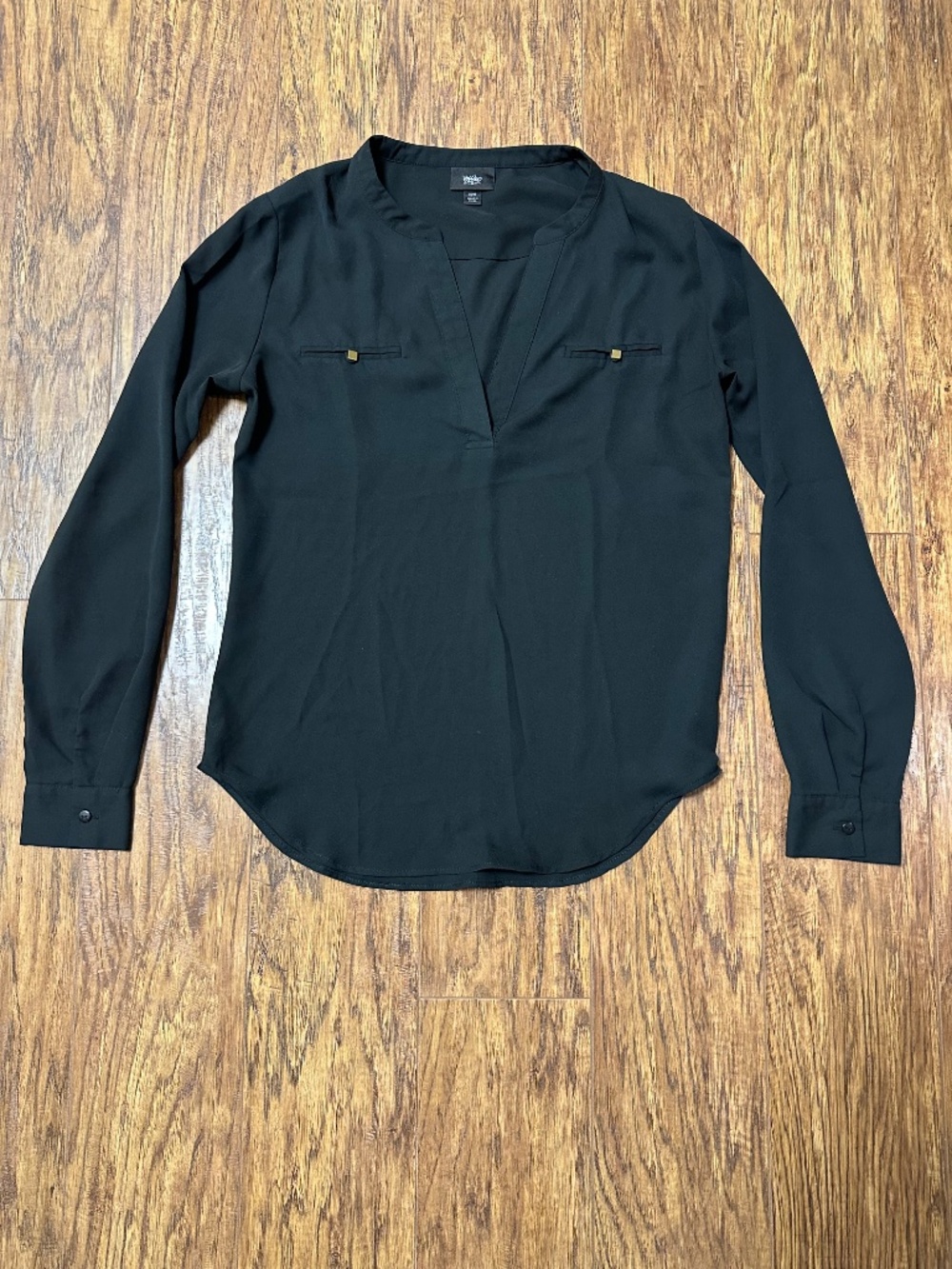 Mossimo Women's Blouse V-Neck Black Size XS